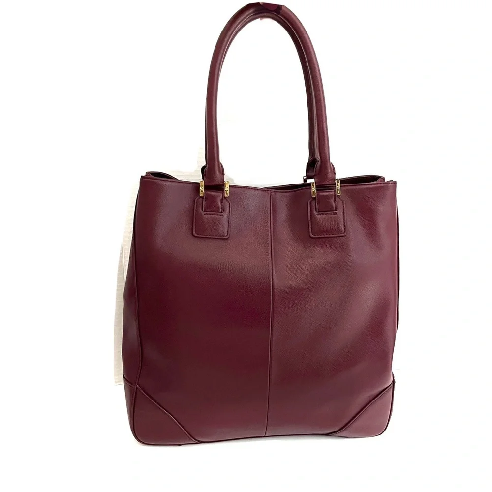 Tory Burch | Wine Burgundy | Saffiano Leather | Large Bag Tote
